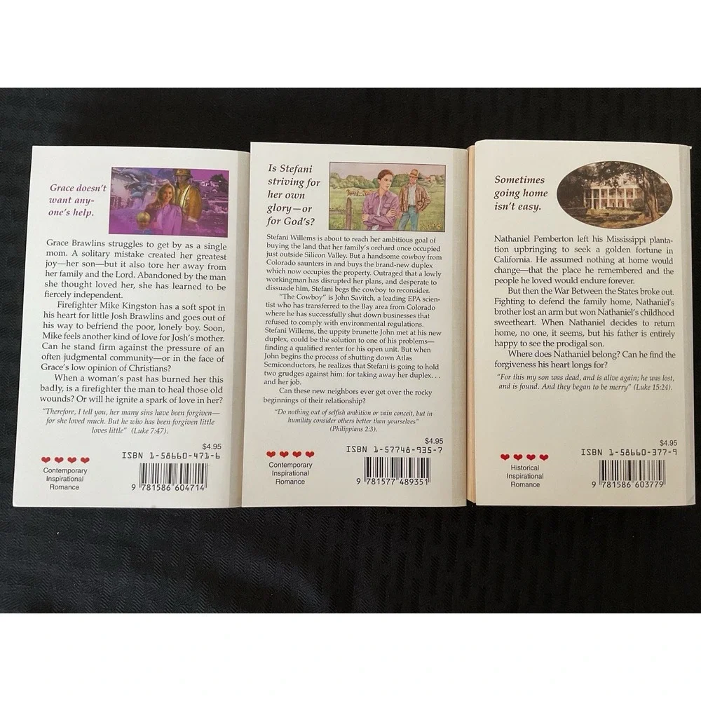 Lot of 3 Heartsong Presents Historical Inspirational Romance- Kristin Billerbeck